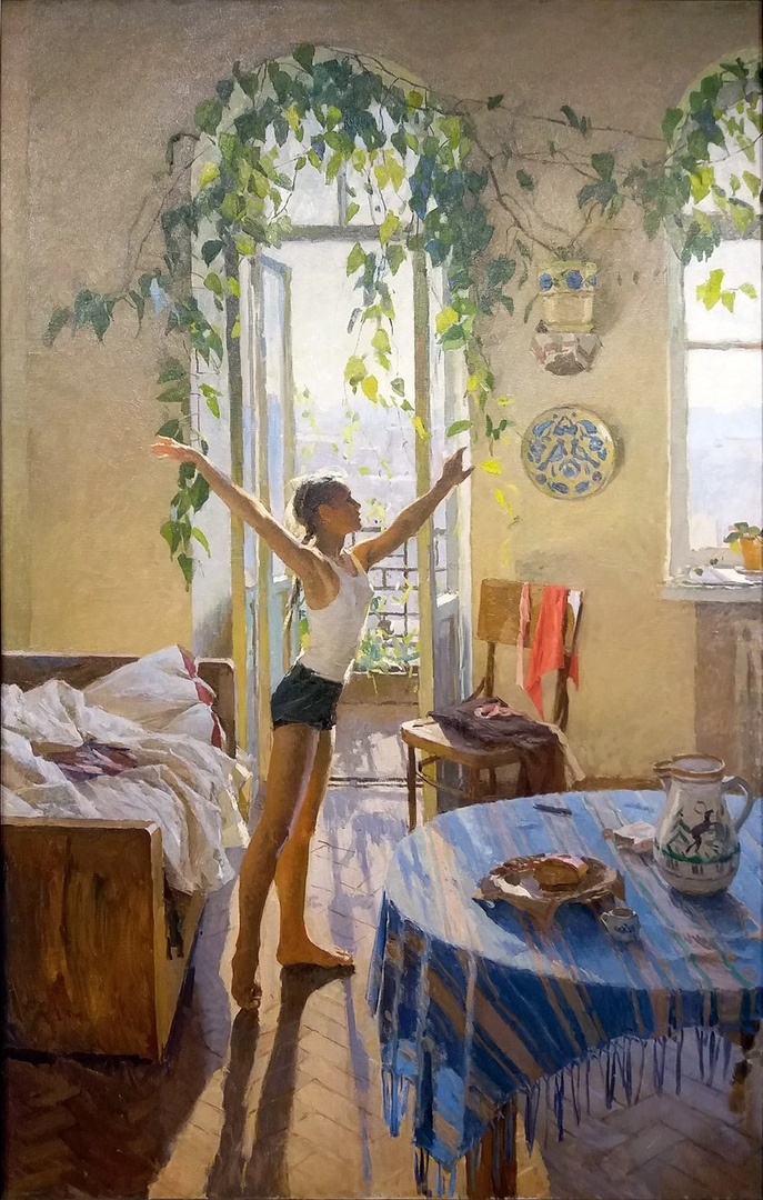 Картина советской художницы Татьяны Яблонской «Утро»