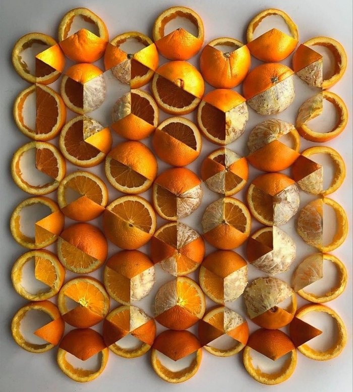 Геометрически нарезанные апельсины