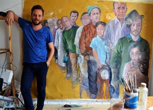 Сирийский художник превратил мировых лидеров в беженцев