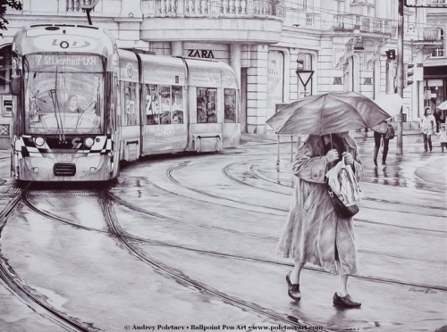 Рисунок авторучкой